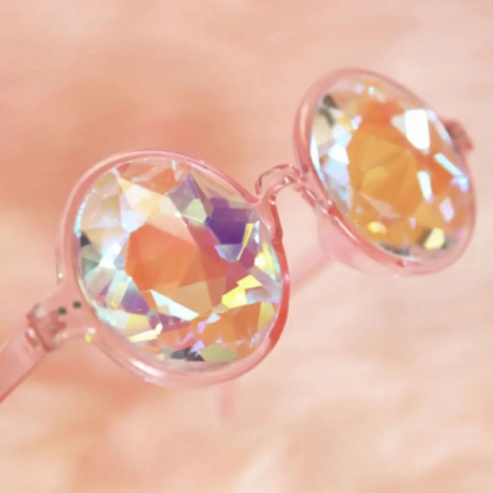 Party Glasses Clear Round Kaleidoscope Eyewears Crystal Lens Rave Men Women Sunglasses Psychedelic Prism Diffracted Eyewears