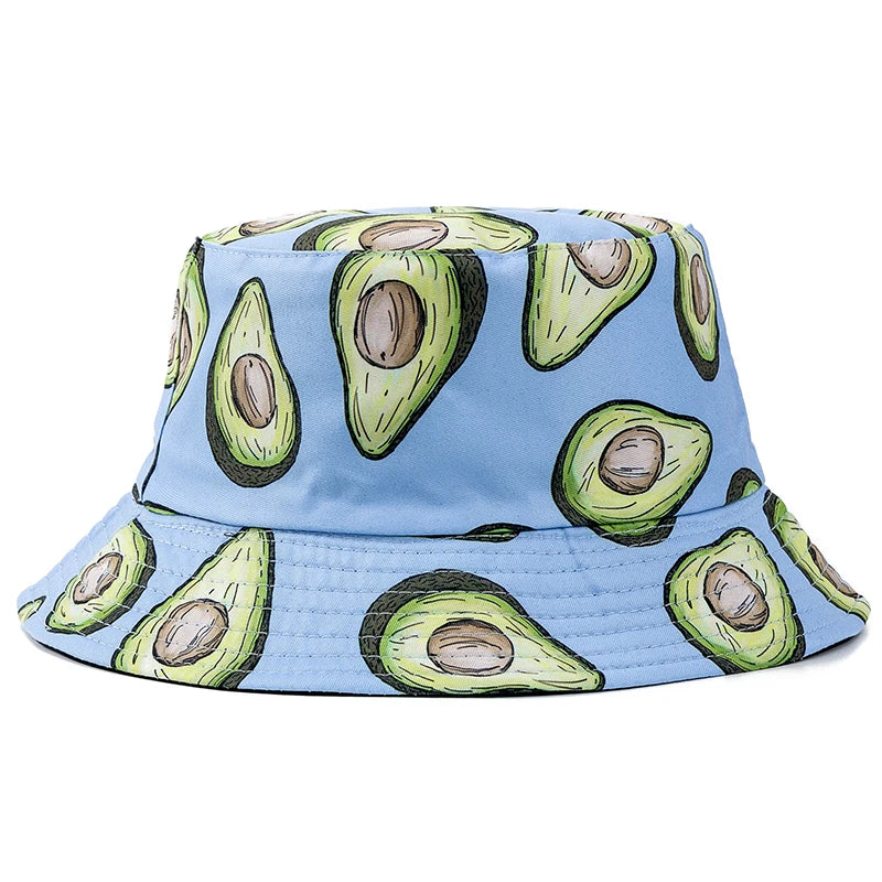 Bucket Hats with fruit and other stuff