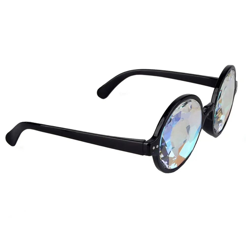 Party Glasses Clear Round Kaleidoscope Eyewears Crystal Lens Rave Men Women Sunglasses Psychedelic Prism Diffracted Eyewears