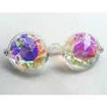 Party Glasses Clear Round Kaleidoscope Eyewears Crystal Lens Rave Men Women Sunglasses Psychedelic Prism Diffracted Eyewears