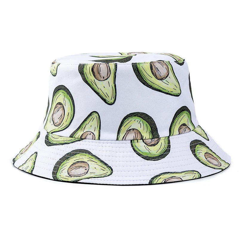 Bucket Hats with fruit and other stuff