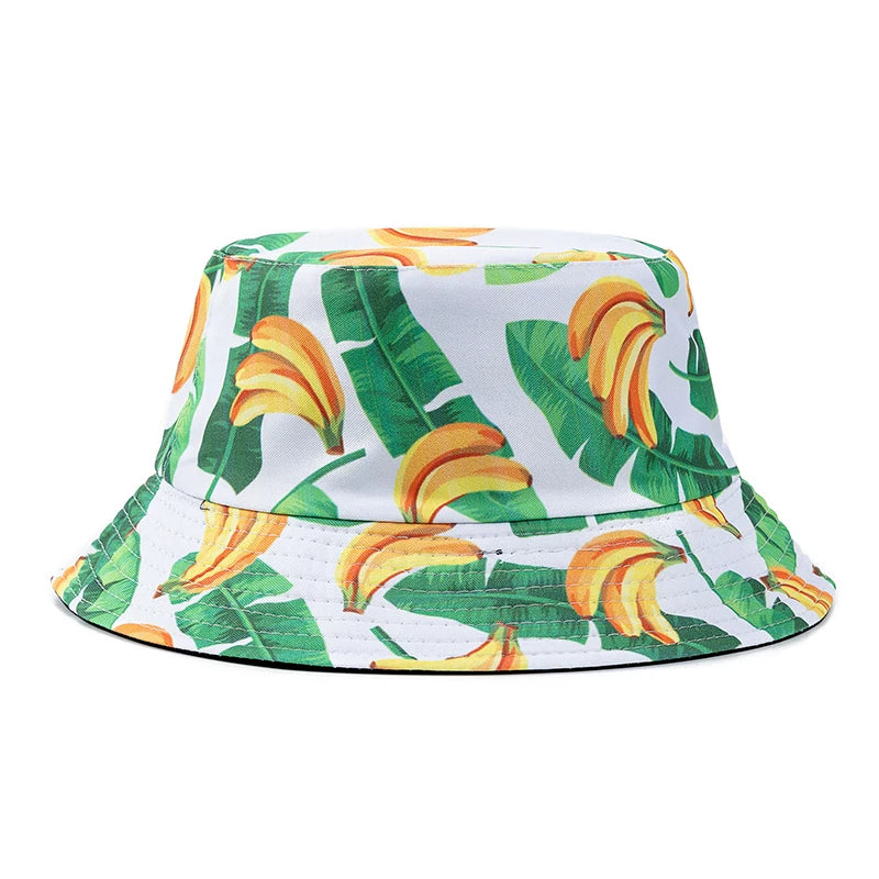 Bucket Hats with fruit and other stuff