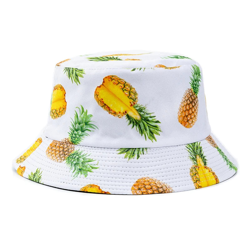 Bucket Hats with fruit and other stuff