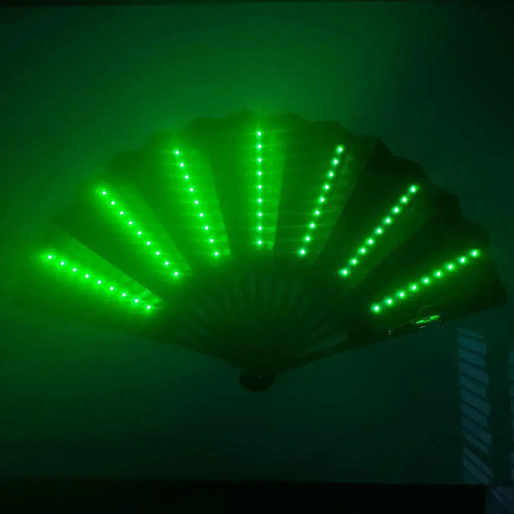 1pc Luminous Folding Fan Led Play Fan Colorful Hand Held Abanico Led Fans for Dance Neon Party Decoration DJ Night Club