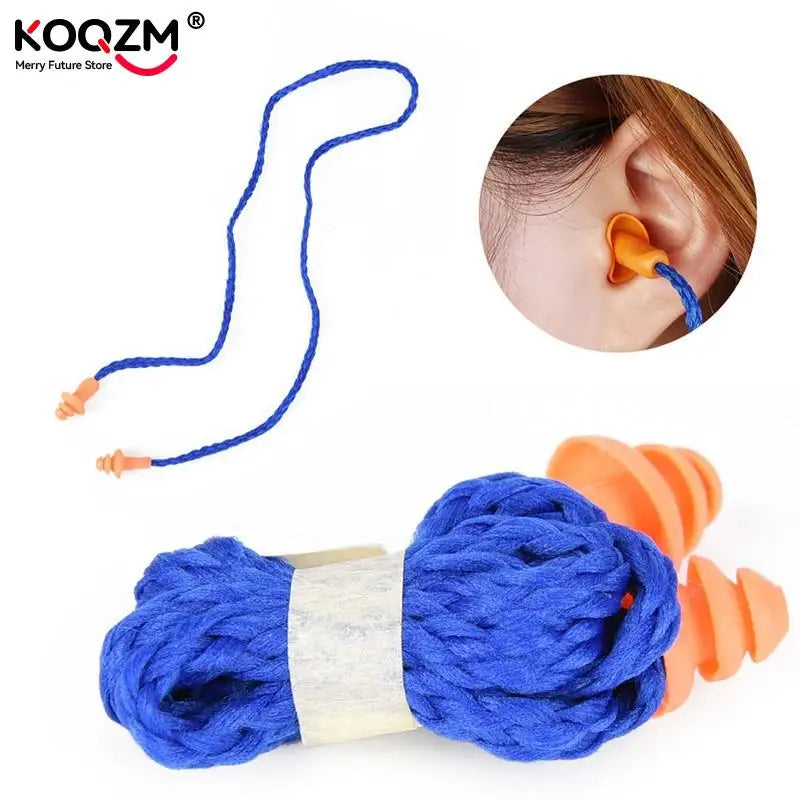 Ear care 10Pcs Soft Silicone Corded Ear Plugs