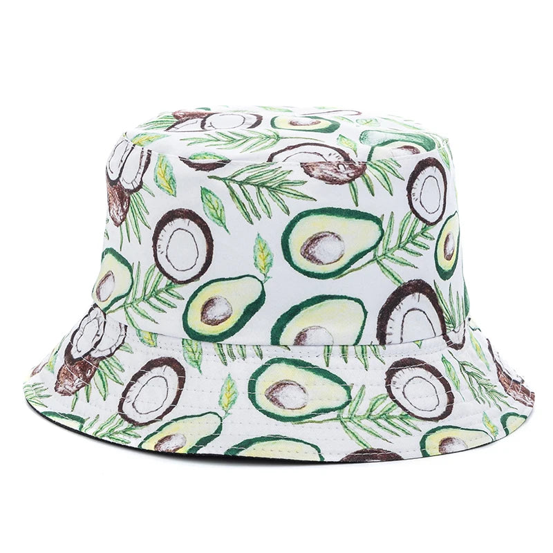 Bucket Hats with fruit and other stuff
