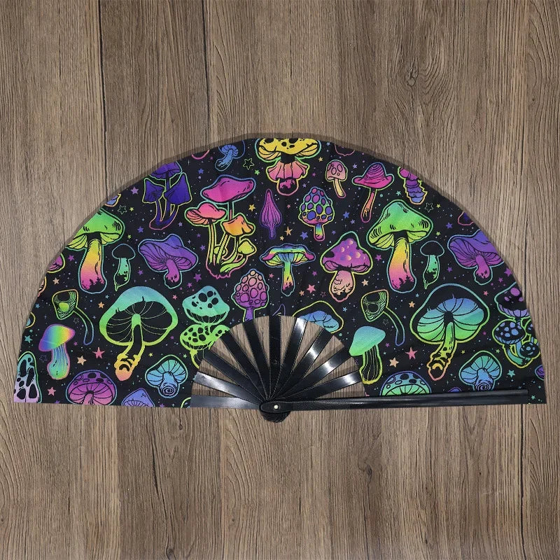 Kung Fu Fan UV Ink Printing Fluorescent Effect Cloth Fan Bamboo Bone Folding Loud Fan Christmas Personal Gifts Bamboo Material