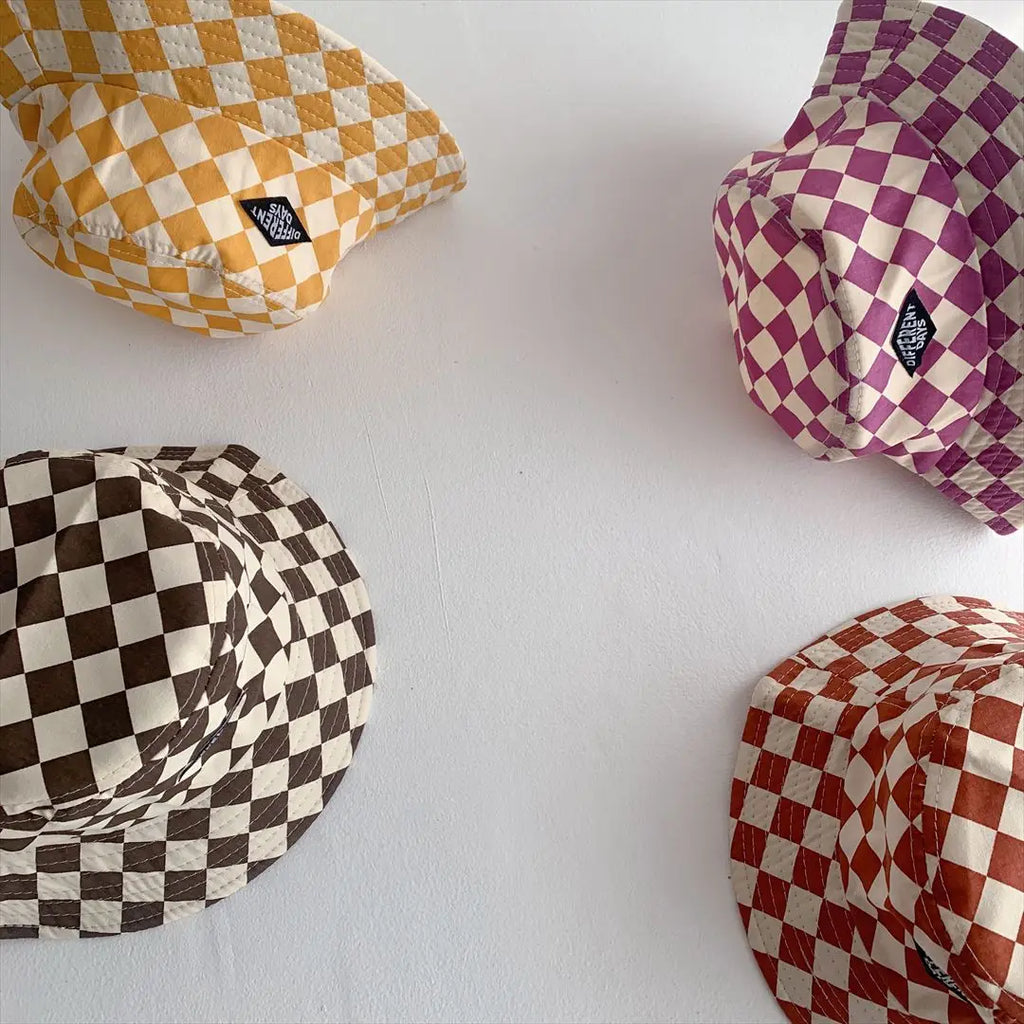Checkerboard Pattern Bucket Hat