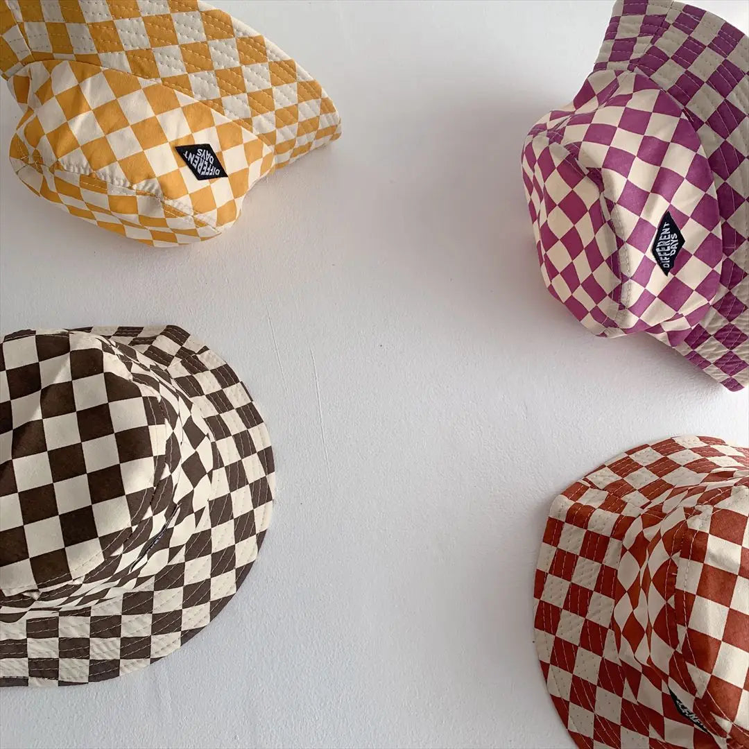Checkerboard Pattern Bucket Hat