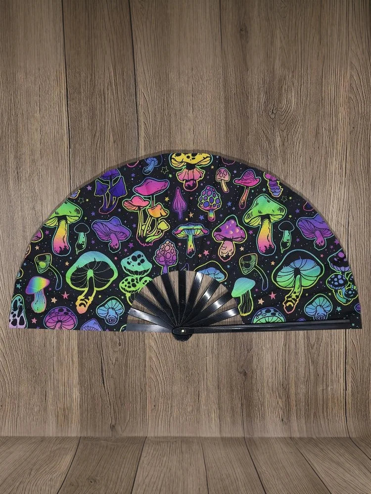 1pcs Kung Fu Fan UV Ink Printing Fluorescent Fan