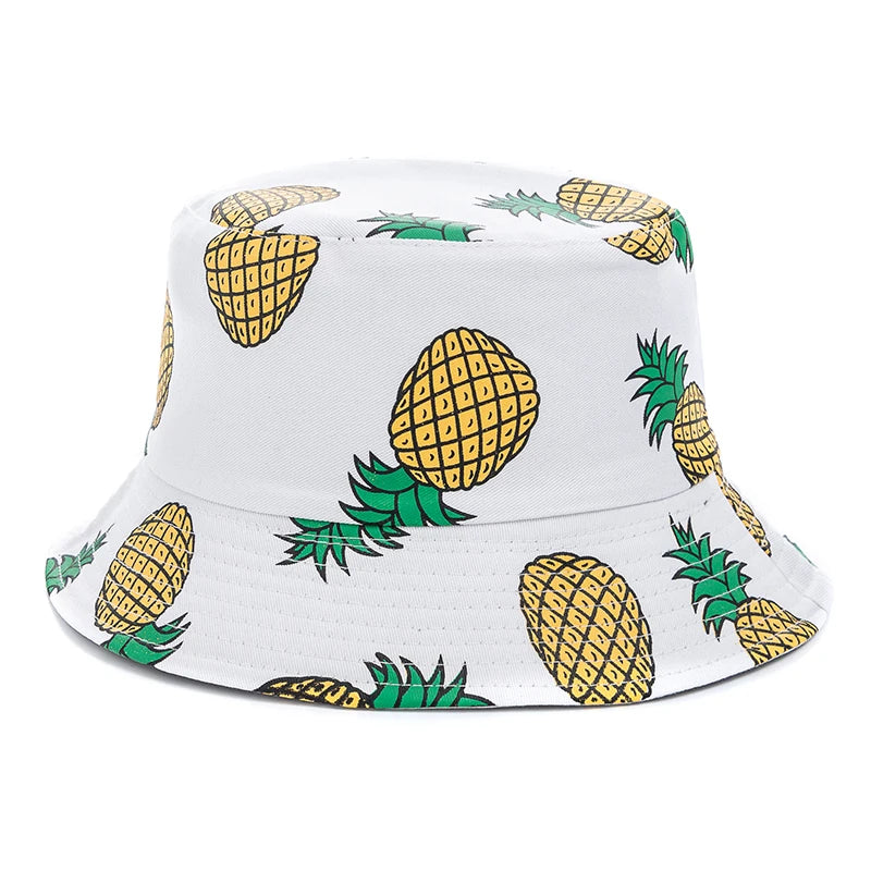 Bucket Hats with fruit and other stuff