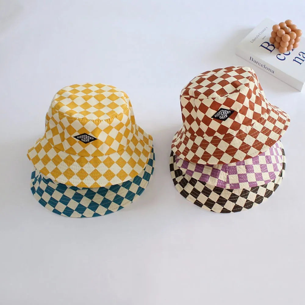 Checkerboard Pattern Bucket Hat