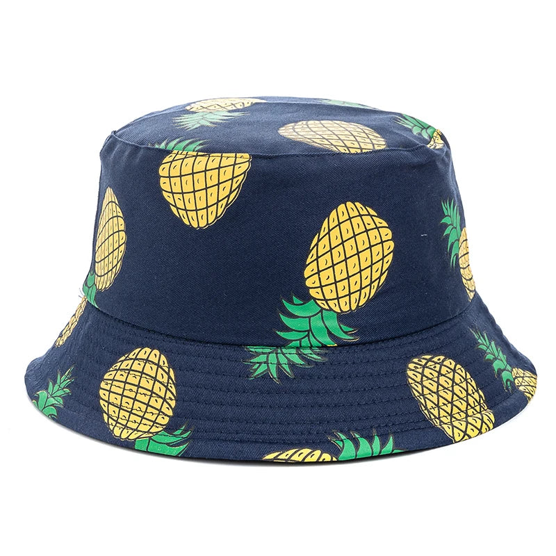 Bucket Hats with fruit and other stuff