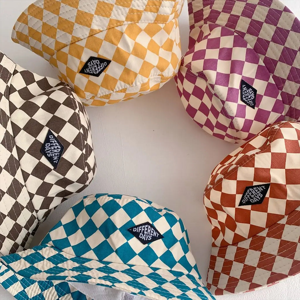Checkerboard Pattern Bucket Hat