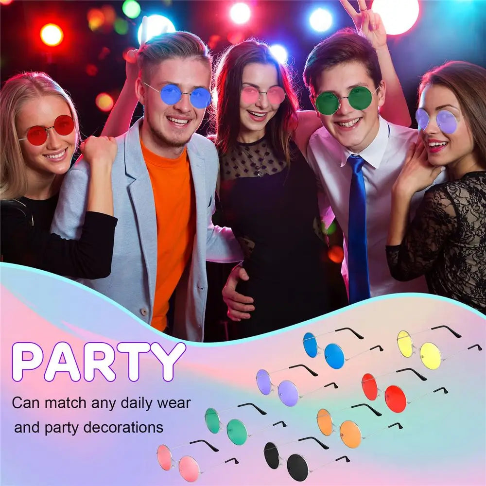 Retro Party Hippie Circle Glasses