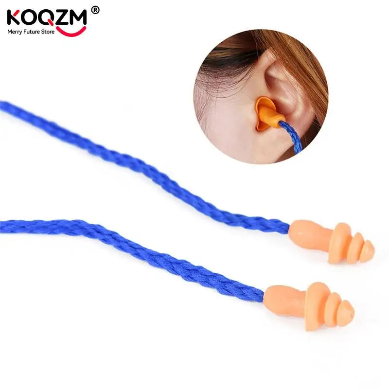 Ear care 10Pcs Soft Silicone Corded Ear Plugs