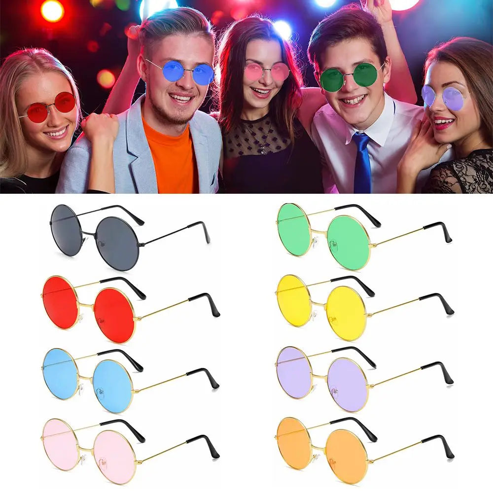 Retro Party Hippie Circle Glasses