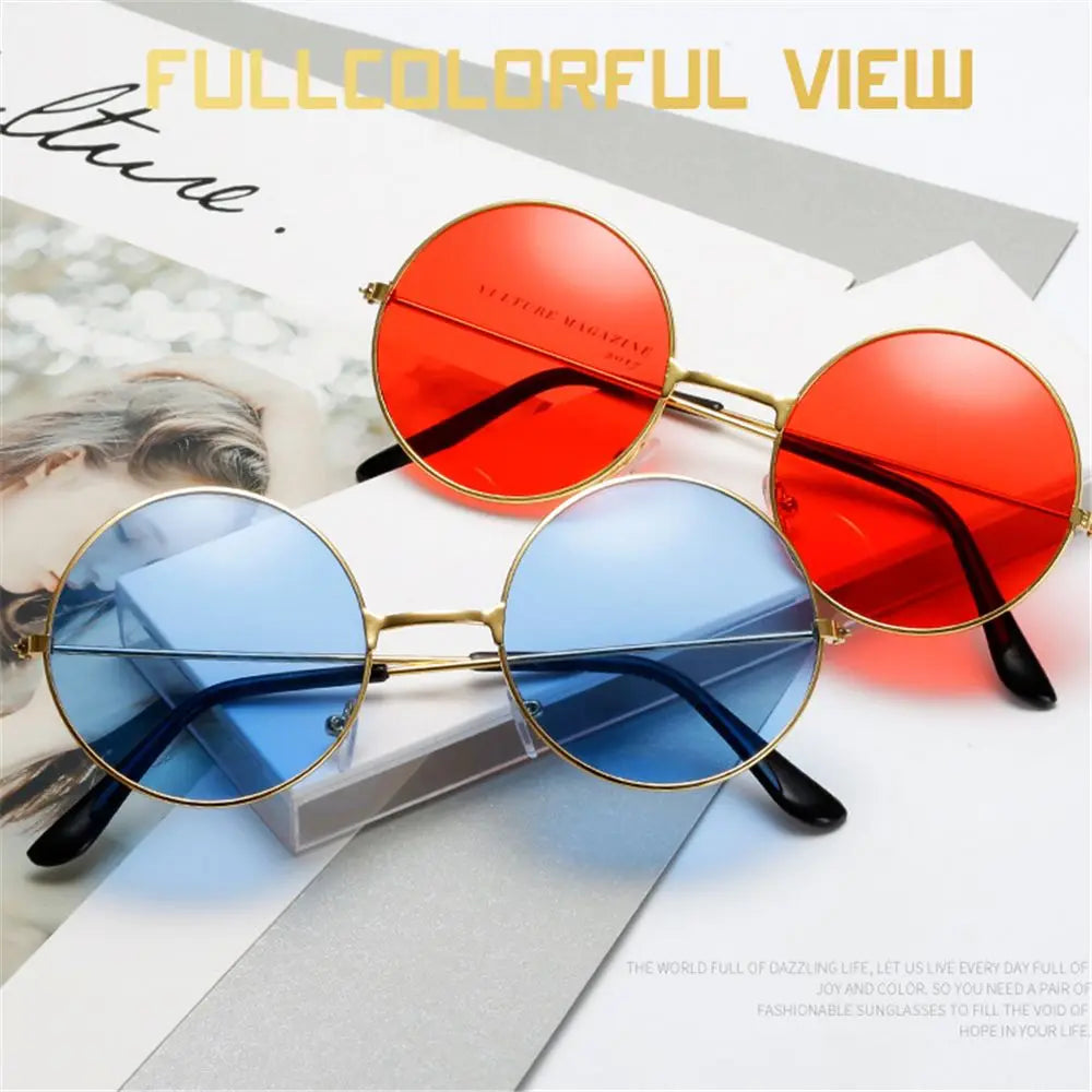 Retro Party Hippie Circle Glasses