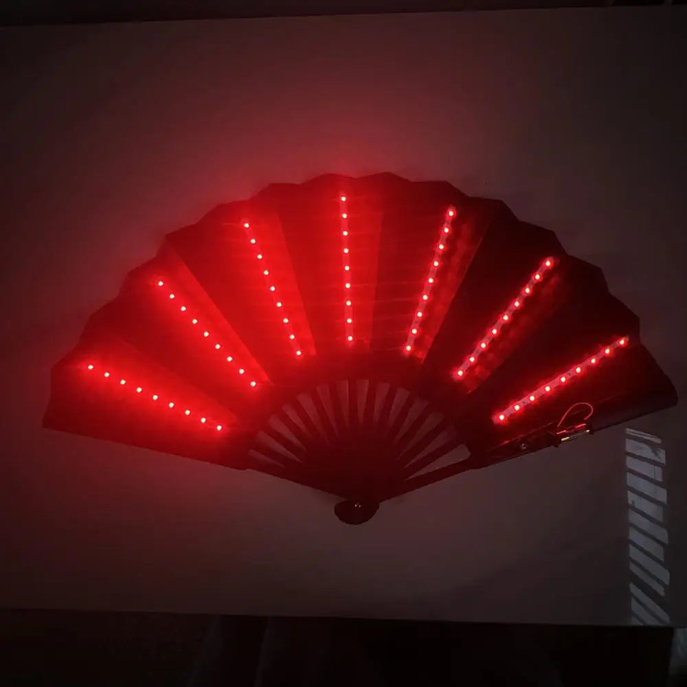 1pc Luminous Folding Fan Led Play Fan Colorful Hand Held Abanico Led Fans for Dance Neon Party Decoration DJ Night Club