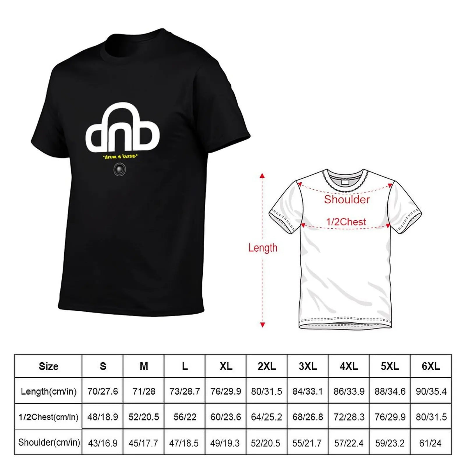 DNB (Drum N Bass) V2 T-Shirt tops customs blacks heavyweights t shirts for men graphic