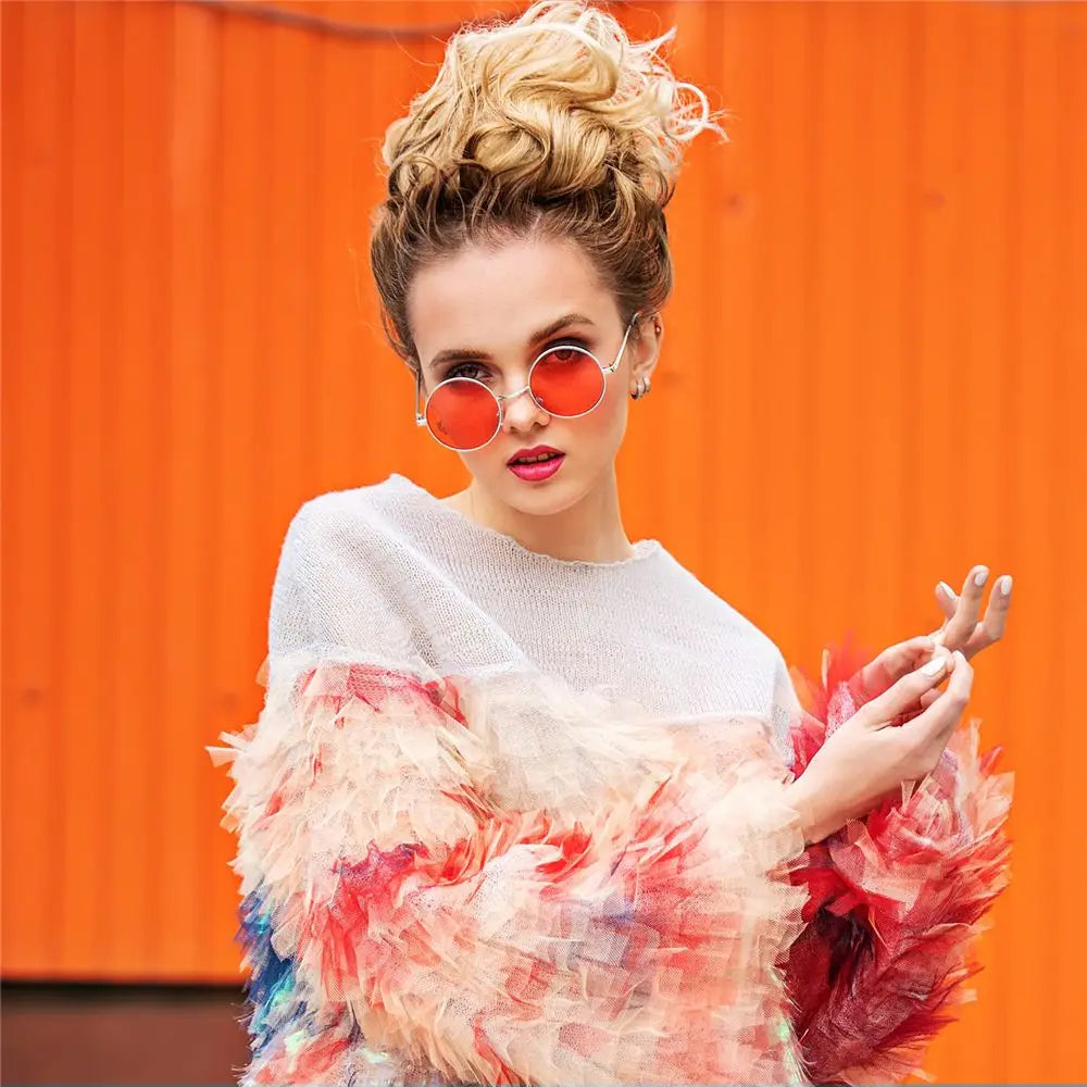 Retro Party Hippie Circle Glasses