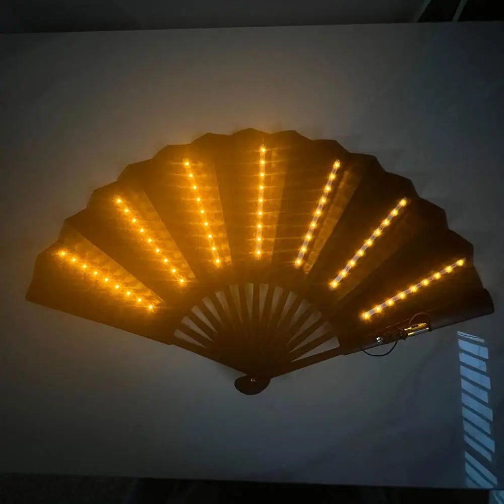 1pc Luminous Folding Fan Led Play Fan Colorful Hand Held Abanico Led Fans for Dance Neon Party Decoration DJ Night Club