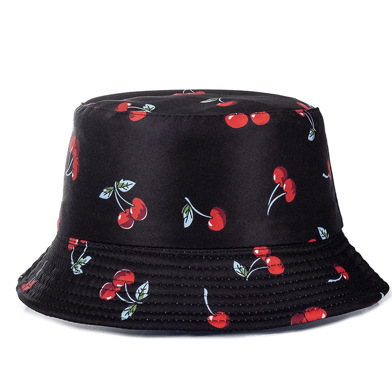 Bucket Hats with fruit and other stuff