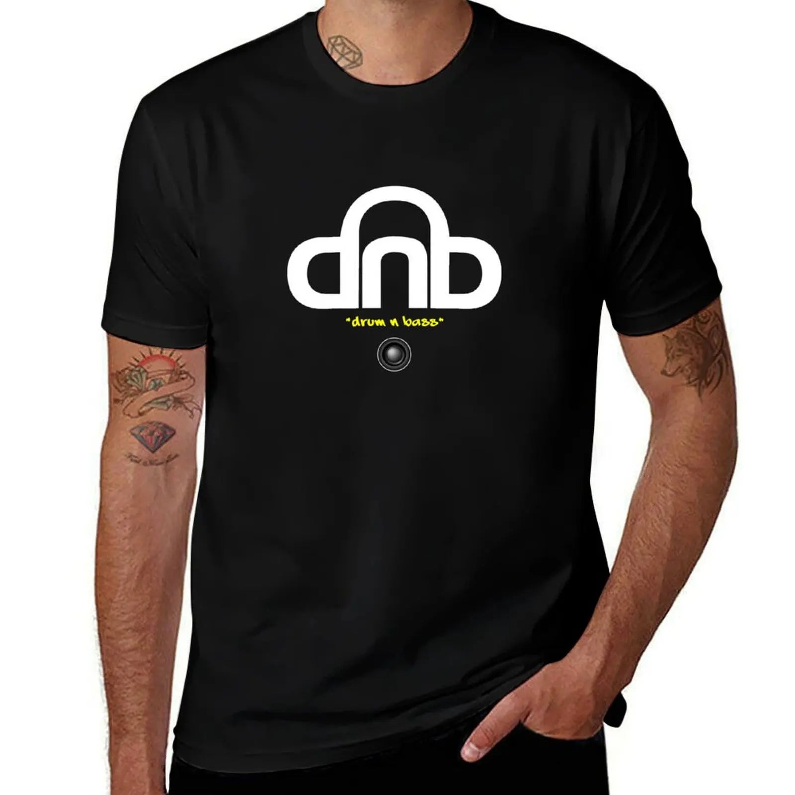 DNB (Drum N Bass) V2 T-Shirt tops customs blacks heavyweights t shirts for men graphic