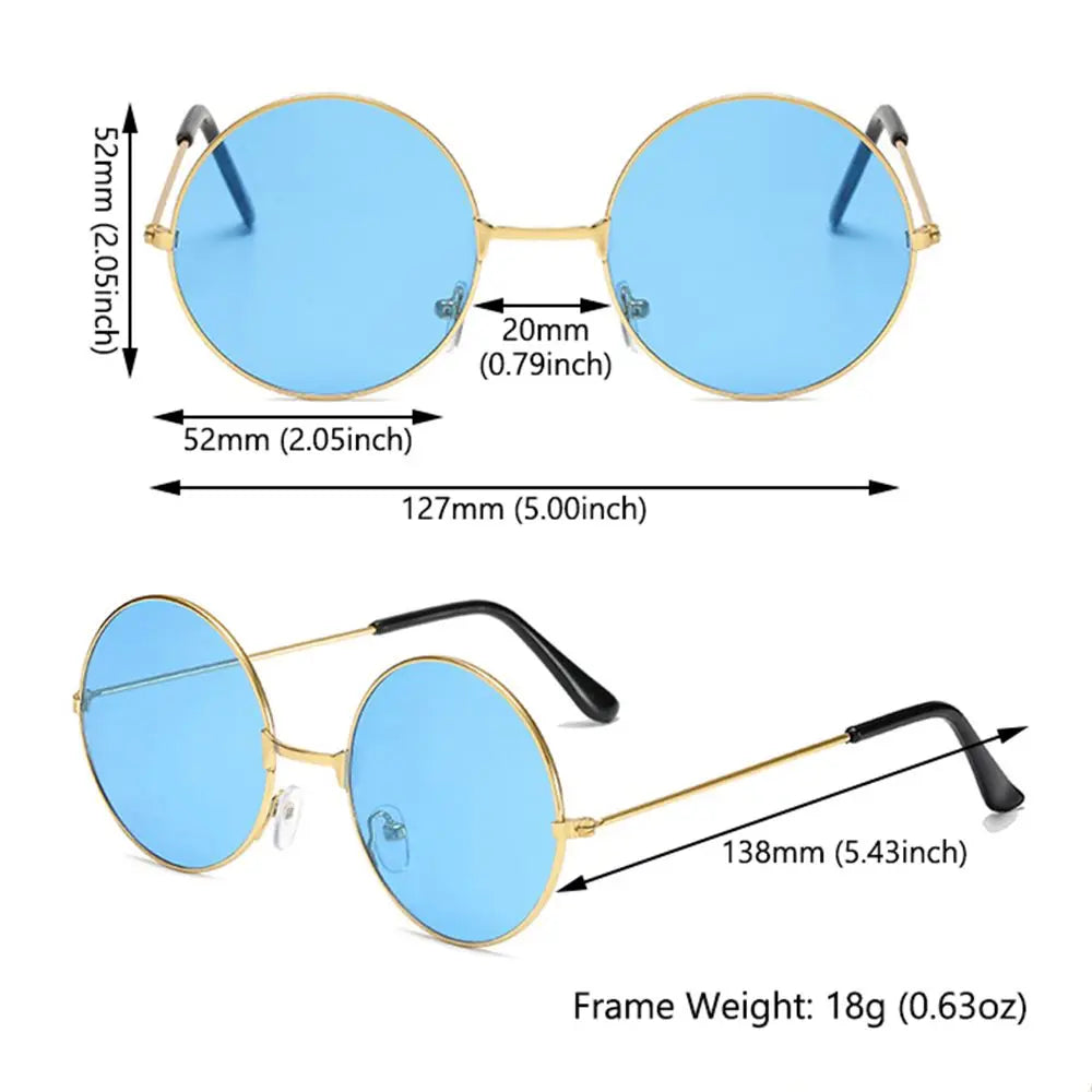 Retro Party Hippie Circle Glasses
