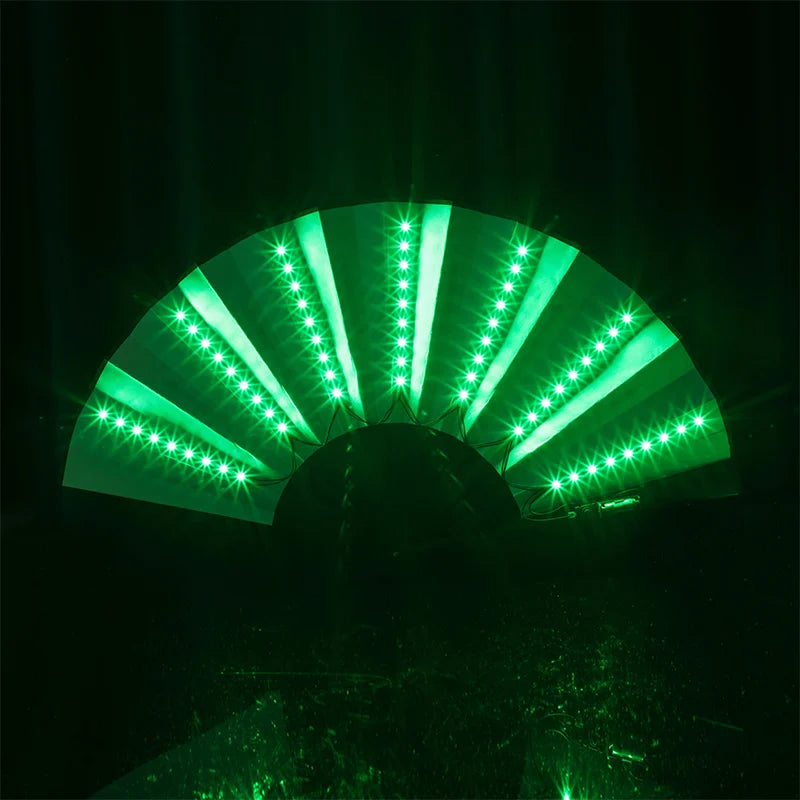 1pc Luminous Folding Fan Led Play Fan Colorful Hand Held Abanico Led Fans for Dance Neon Party Decoration DJ Night Club