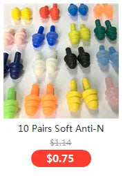 Ear care 10Pcs Soft Silicone Corded Ear Plugs