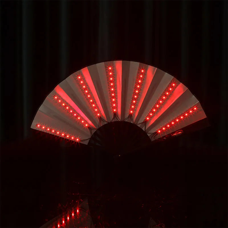 1pc Luminous Folding Fan Led Play Fan Colorful Hand Held Abanico Led Fans for Dance Neon Party Decoration DJ Night Club