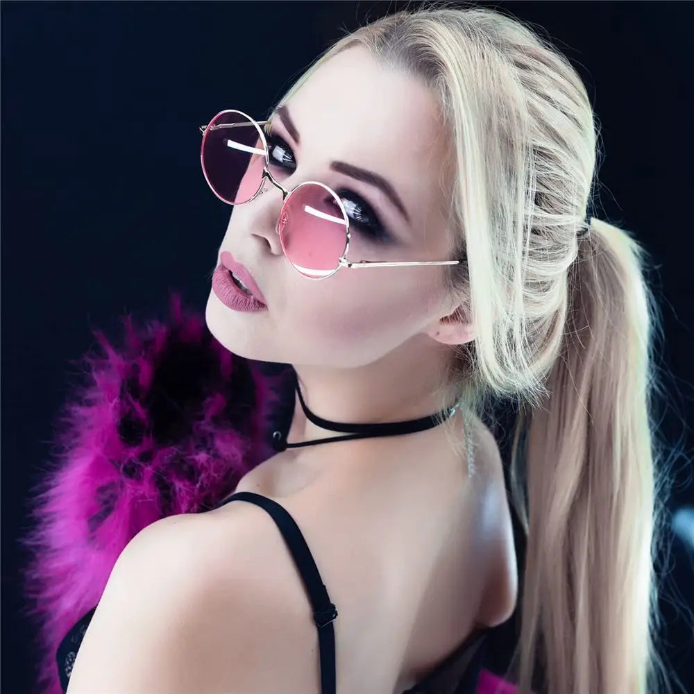 Retro Party Hippie Circle Glasses