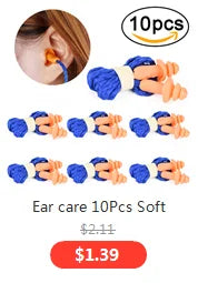 Ear care 10Pcs Soft Silicone Corded Ear Plugs