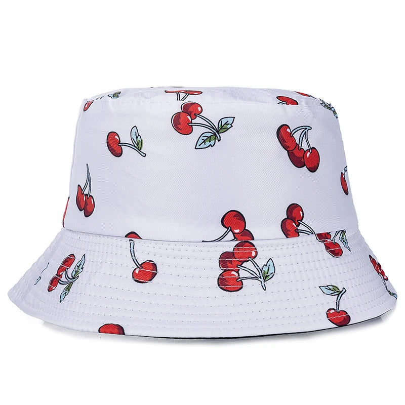 Bucket Hats with fruit and other stuff