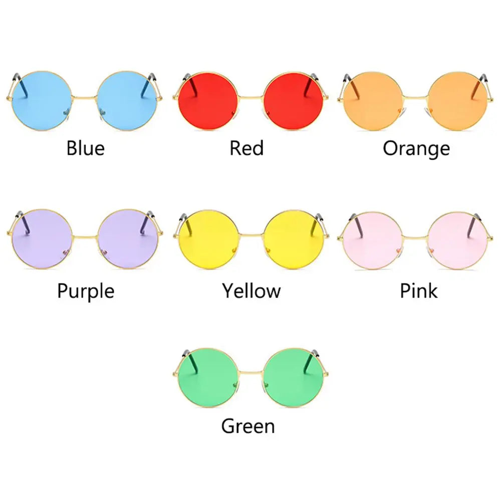 Retro Party Hippie Circle Glasses