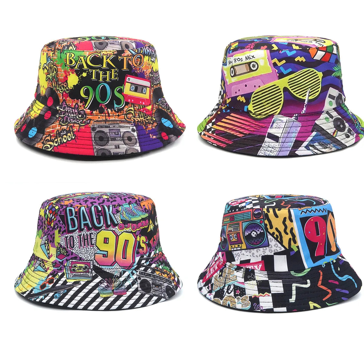 Fashion Retro 80s 90s Bucket Hat