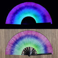 1pcs Kung Fu Fan UV Ink Printing Fluorescent Fan