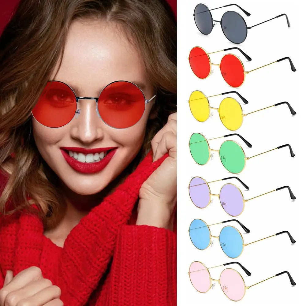 Retro Party Hippie Circle Glasses